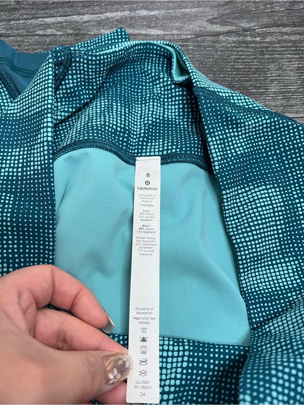 lululemon athletica Teal Dot-Print Leggings - Picture 3 of 4